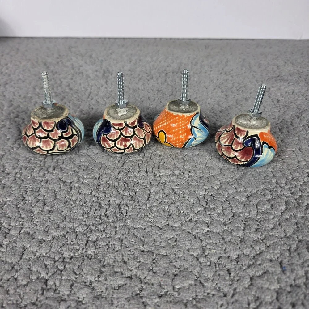 Talavera Door Knob Set Hand Painted Mexican Art Colorful